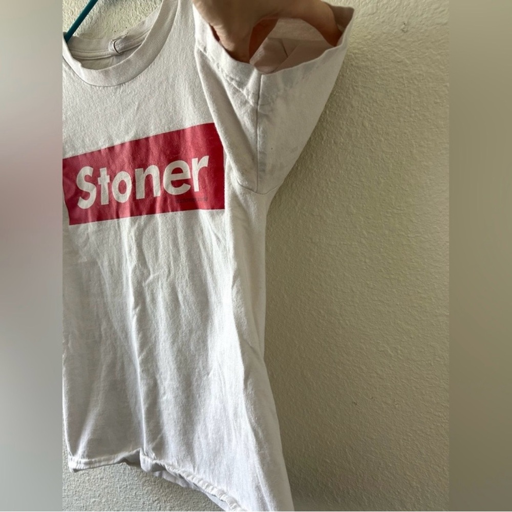 Allstyle “Stoner” Graphic T-Shirt | Size Small | White Statement Tee - Picture 4 of 11